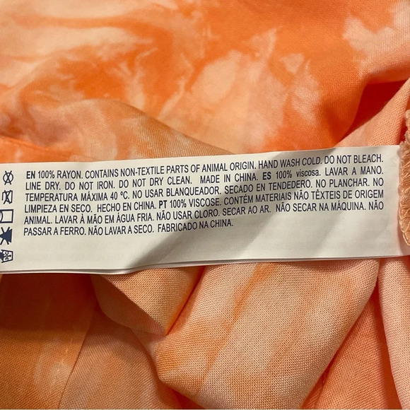 FOREVER 21 Tie Dye Collar Short Sleeve Woven Shirt in Orange - Picture 5 of 5